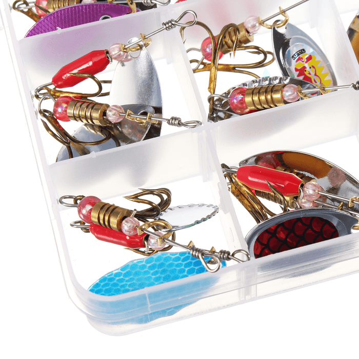 ZANLURE 30Pcs/Lot Colorful Tront Spoon Metal Fishing Lure Spinner Bait Bass Tackle with Box