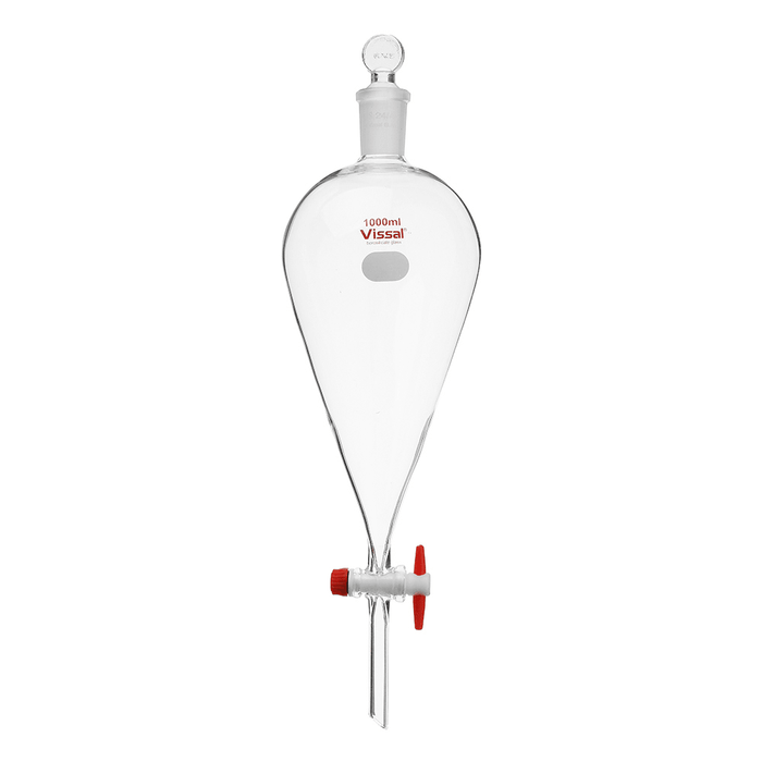 1000Ml 24/40 Pyriform Borosilicate Glass Separatory Funnel Pear Shape PTFE Stopcock Laboratory