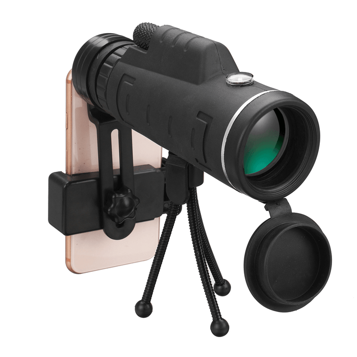 40X60 Monocular HD Optic BAK4 Low Light Night Vision Telescope with Phone Holder Clip Tripod Outdoor Camping