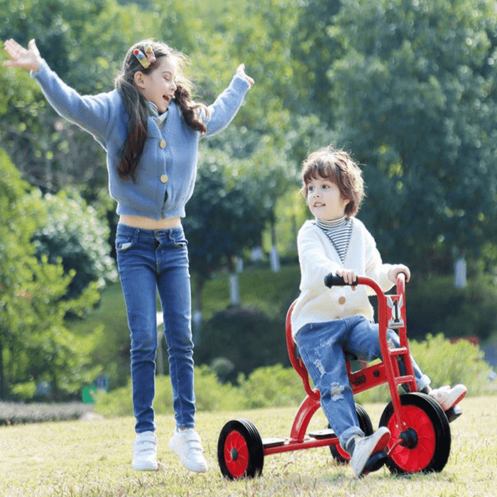 25Kg 85Cm Rubber Wheels Children'S Single Three-Wheeled Bicycle Seat ABC Triangle Stable Frame Non-Slip Handlebar Banlance Bike