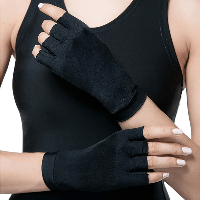 1 Pair Half Finger Gloves anti Arthritis Copper Pain Relief Glove Hand Protection Training Protector