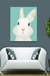 Miico Hand Painted Oil Paintings Cartoon Rabbit Paintings Wall Art for Home Decoration