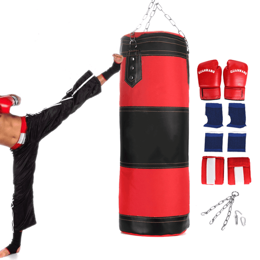 Boxing Sandbag Kit Punch Bag Boxing Gloves Steel Chains Bracers Safety Buckle Sanda Equipments