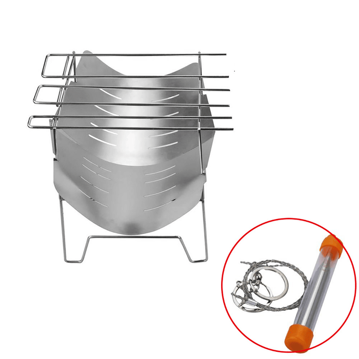 Portable Folding Barbecue Grill Stainless Steel Camping Stove for Outdoor Picnic Camping