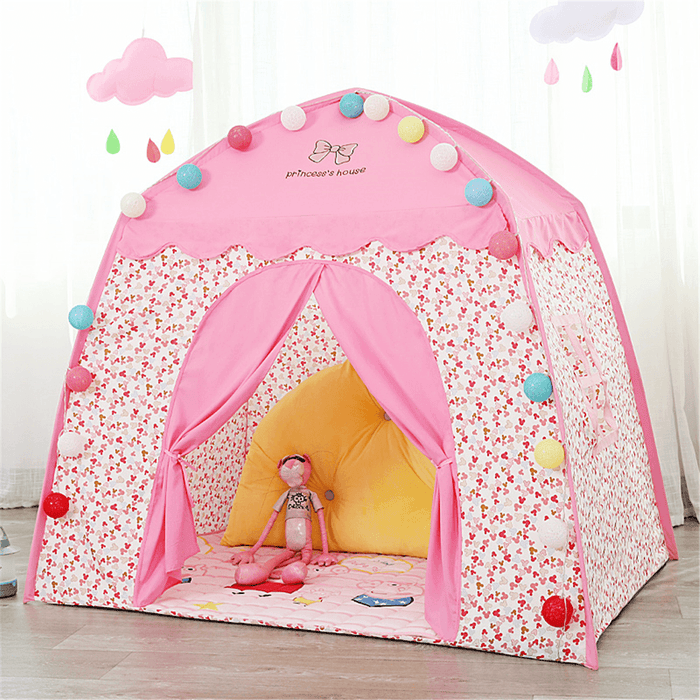 Portable Folding Baby Toy Prince Princess Tent Children Castle Play House Outdoor Kids Beach Backyard Garden Toys