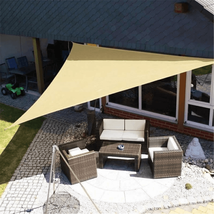 5X5M Outdoor Triangle Sun Sail Shade Garden Patio Tent Sunshade Canopy Awning Waterproof UV Cover