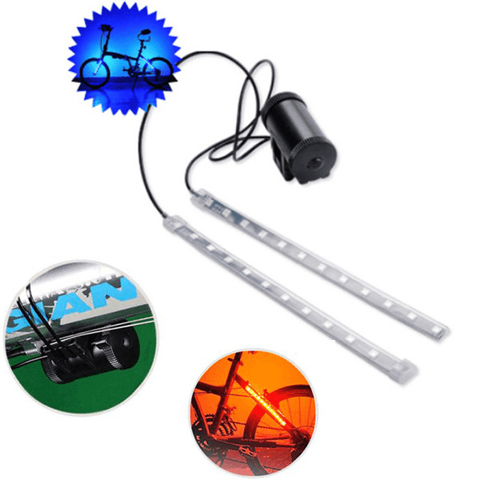 Bike Bicycle Wheel Valve Spoke LED Light Lamp Strap Bar 5 Lighting Colors 8 Modes for Cycling