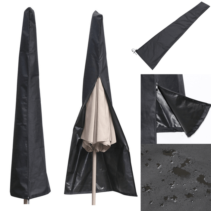 Outdoor Waterproof Patio Umbrella Canopy Cover Shade Protective Sunshade Sun Shelter Shed Zipper Bag