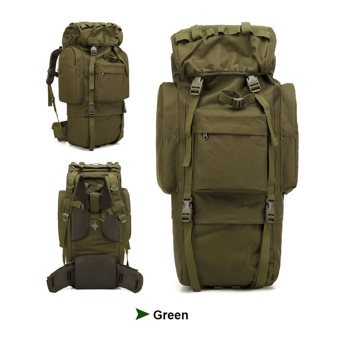 65L Outdoor Tactical Molle Backpack Rucksack Waterproof 900D Nylon Shoulder Bag Camping Hiking Trekking