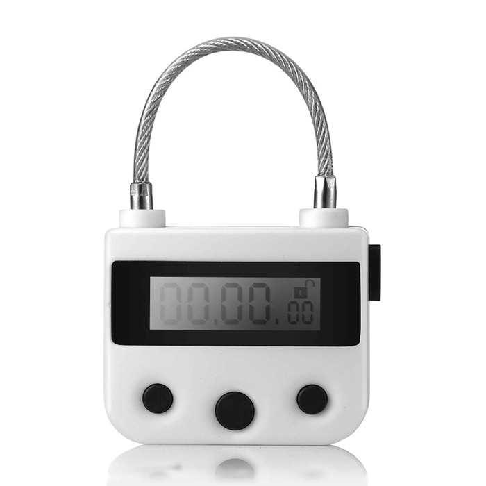 99 Hours USB Rechargeable Time Out Padlock Max Timing Lock Digital Timer Alarming Padlock W/ LCD Display Screen