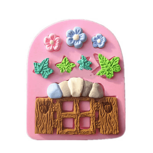 Plants Wooden Window Liquid Silicone Mold Fondant Cake Decorating Mould