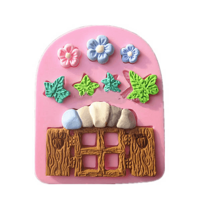 Plants Wooden Window Liquid Silicone Mold Fondant Cake Decorating Mould