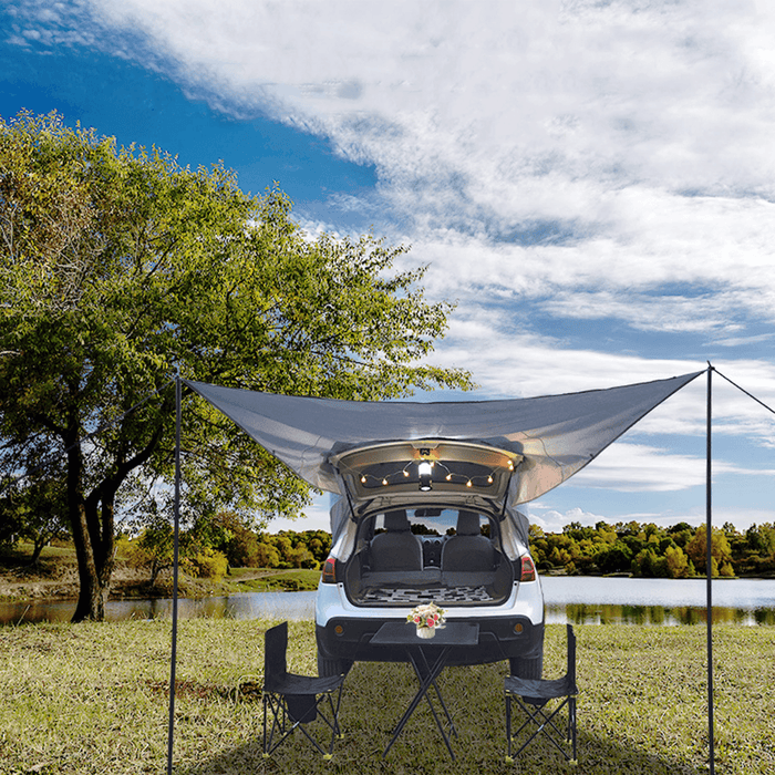 Ipree® Car Rear Rooftop Tent Waterproof Car Side Awning Tent Sun-Shelter Truck Canopy Camping Travel