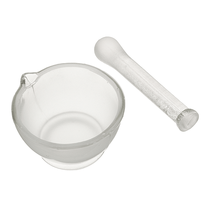 60Mm Footed Glass Mortar and Pestle Set Lab Grinder Experimental Grouting Bowl Tool