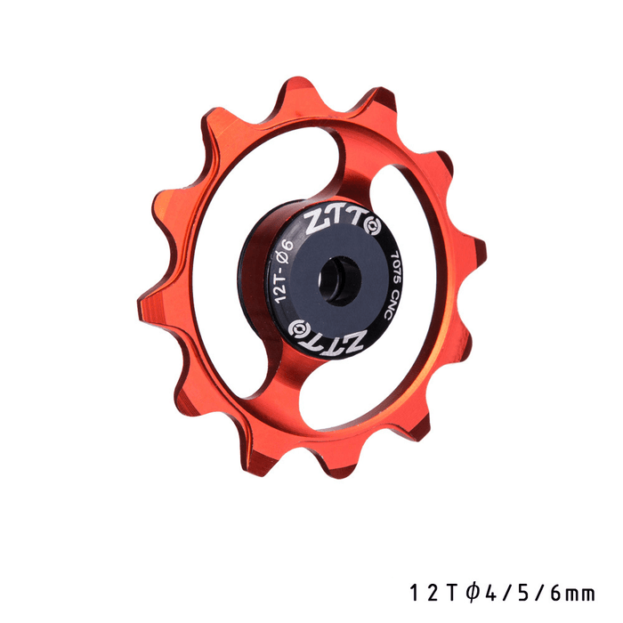 ZTTO 12T 4/5/6Mm Ceramic Bearing Aluminum Alloy Lightweight High Strength Rear Steering Wheel of Mountain Road Bicycle Derailleur Pulley