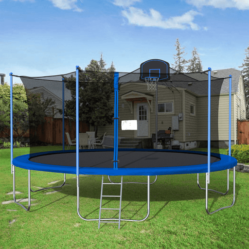 [US Direct]Bominfit 16Inch Fitness Trampoline with Basketball Frame Aerobic Jump Training Gym Exercise Jump Kids Adult Home Garden Exercise Tools