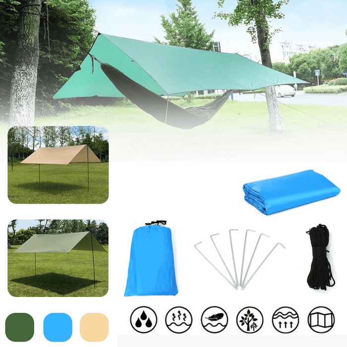 400X300Cm Outdoor Rainshed Sunshade Sky Curtain Camping Tent Tarp Camping Beach Picnic Sun Shelter Awning Tent