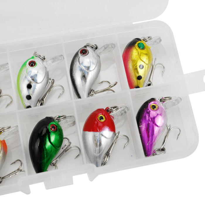 ZANLURE 10 Pcs Fishing Lure 3.2Cm 59G Crankbaits Artificial Baits Fishing Tackle for Pike Bass Trout