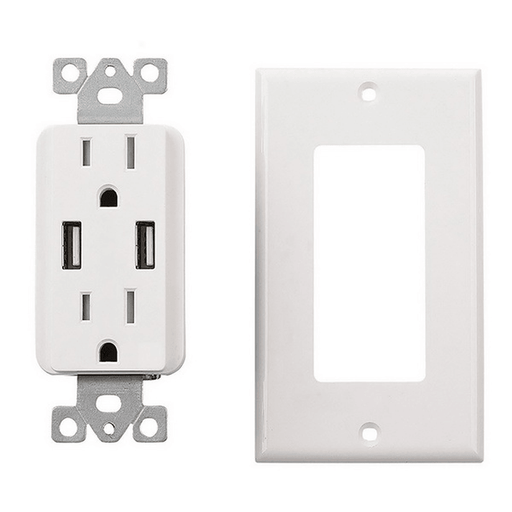 US Wall Socket 2 USB Outlets 2.4A/3.1A/4.2A Charger Socket Wall Socket Panel Switch