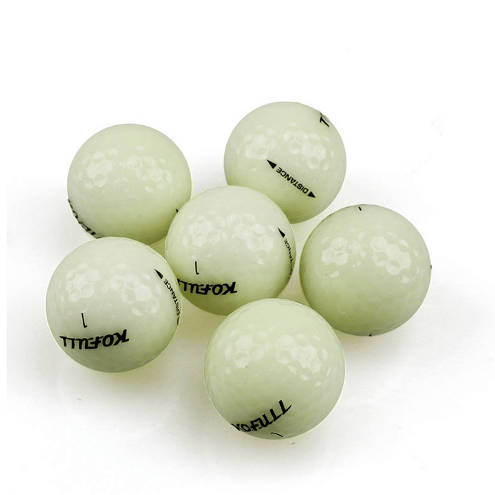 6 Pcs Luminous Golf Balls Lasting Bright Night Golf Balls with Mini LED Flashlight Team Sport