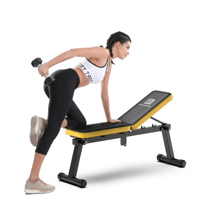 MIKING Folding Dumbbell Bench Multifunctional Sit up Abdominal Bench Soft Home Gym Exercise Fitness Stool