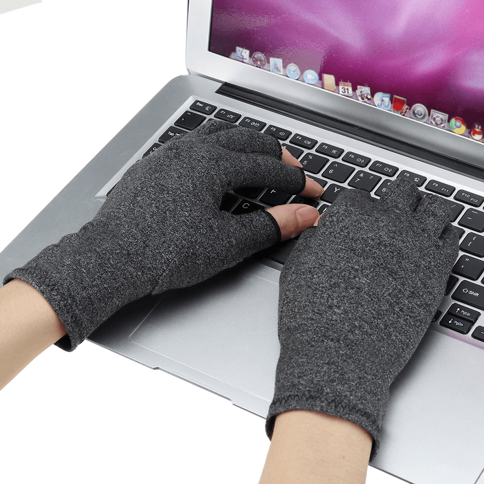 Anti Slip Compression Arthritis Gloves for Arthritis Pain Relief Rheumatoid Osteoarthritis and Carpal Tunnel Fingerless Gloves for Typing and Daily Work