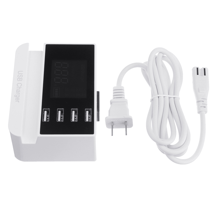 LCD Display 1.9 Inch USB Charger Power Adapter Desktop Charging Station Phone Charger Smart IC Technology USB Ports Charger