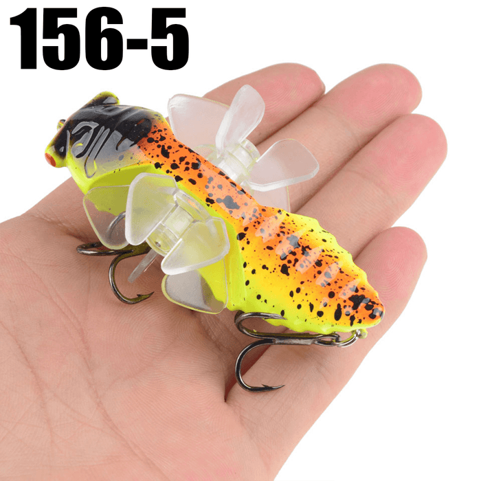ZANLURE 1PSC 7.5Cm Artificial Bait Fishing Lure Insect Rotating Wings Swimbait Fishing Hook