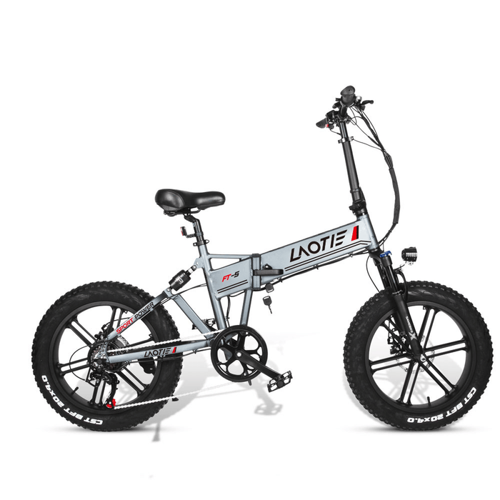 LAOTIE® FT5 20In Fat Tire 48V 10Ah 500W Folding Electric Moped Bike 35Km/H Top Speed 80-90Km Mileage E-Bike