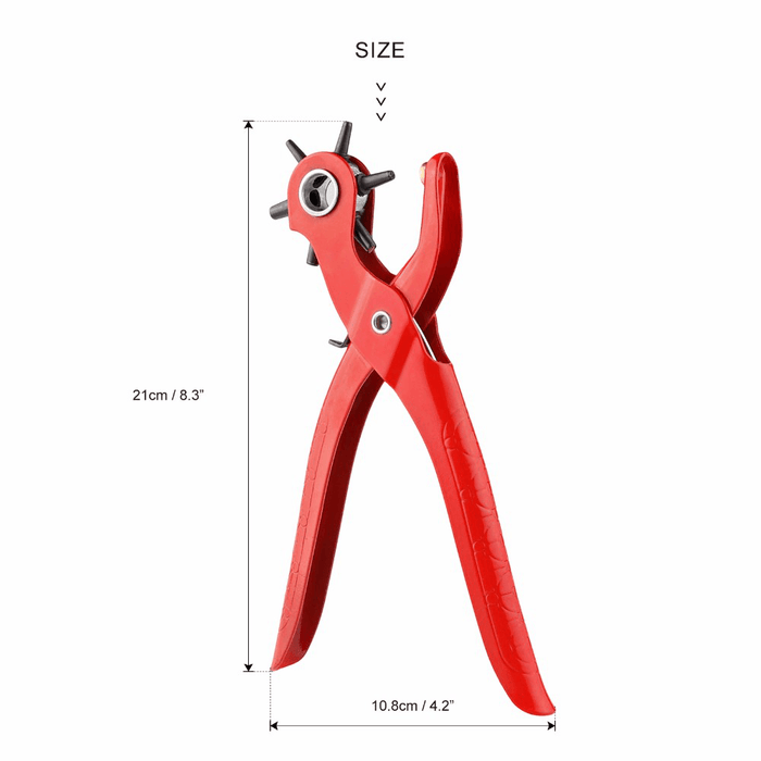 Honana WX-B1 9'' Sewing Leather Belt Hole Puncher Tools Pliers Hook Clamp 2/2.5/3/3.5/4/4.5MM Punch Size for Punching Hole Forceps Punch Head