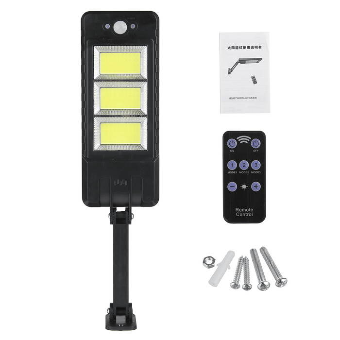 120COB/60LED Solar Flood Light 3 Modes Induction Spotlight Waterproof Camping Light with Remote Control