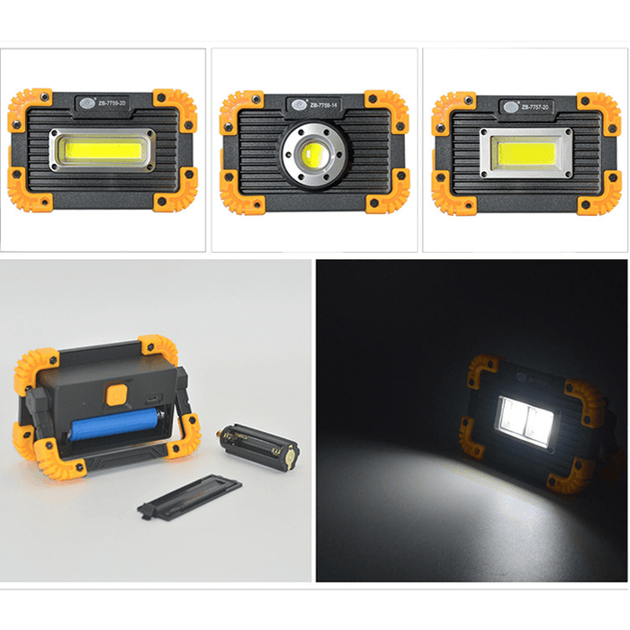 XANES® 3-Modes 350LM Waterproof COB LED Floodlight USB Charging Outdoor Spot Work Lamp Camping Portable Searchlight