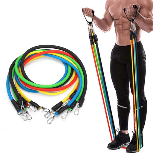 11PCS Multifunctional Resistance Bands Set Home Fitness Stretch Training Yoga Elastic Pull Rope