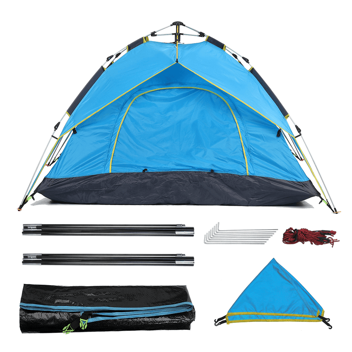 3-4 Person Camping Tent Instant Automatic Double Layer Waterproof Sunshade Canopy Outdoor Travel Beach