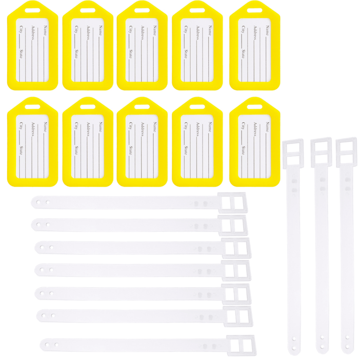 10 Pcs Luggage Bag Tag Name Address ID Label Plastic Travel Bag Tags for Suitcase Bag