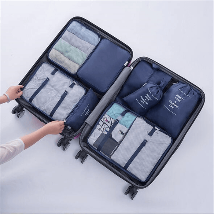 8PCS Travel Luggage Organizer Set Storage Pouches Suitcase Packing Bags