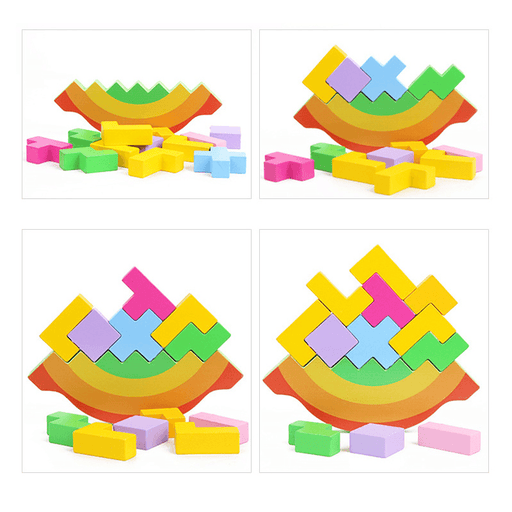 Rainbow Balancing Frame Baby Early Learning Montessori Teaching Aids Wood Blocks Toys