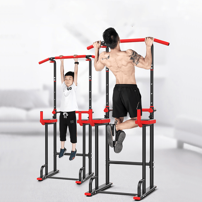 Adjustable Power Tower Pull up Bar Dip Station Multi-Function Workout Equipment Raining Fitness Exercise Home Gym