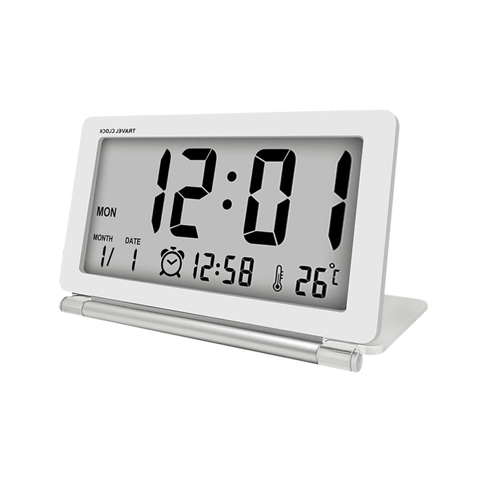 DC-11 Electronic Travel Alarm Clock Folding Desk Clock with Temperature Date Time Calendar