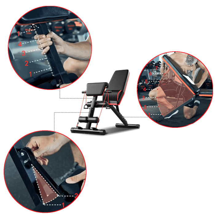 5-In-1 Adjustable Sit up Bench Folding Weight Lifting Strength Training Board Home Gym Fitness Sport Exercise Bench