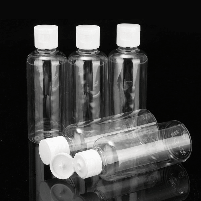 100Ml Clear Plastic Bottles for Travel Cosmetic Lotion Container with White Caps