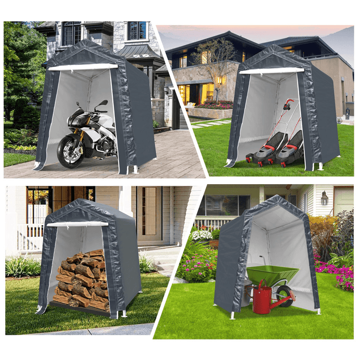 12X7.4 Ft Motorcycle Carport Portable UV Water Proof Cover Storage Sheds Camping Tent Canopy Shelter Garden Patio