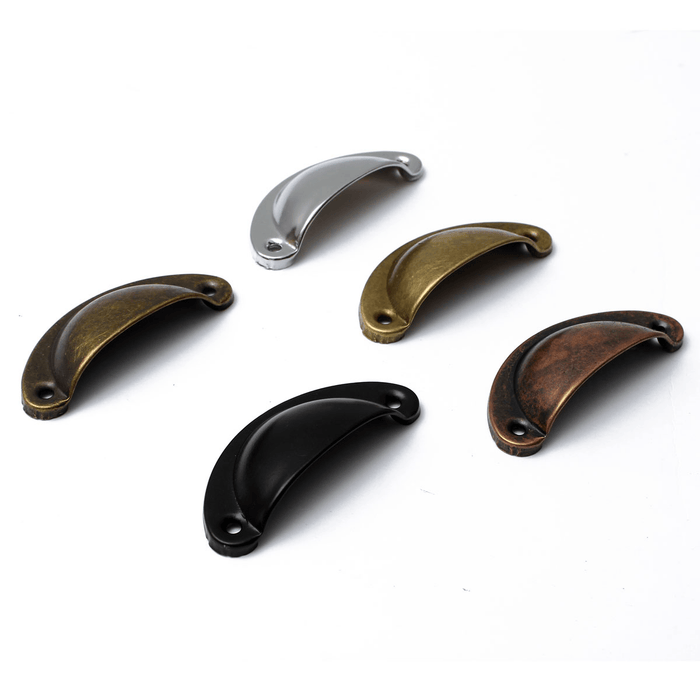 Retro Cupboard Cabinet Drawer Door Pull Handles Home Kitchen Furniture Half Moon Shell Handle