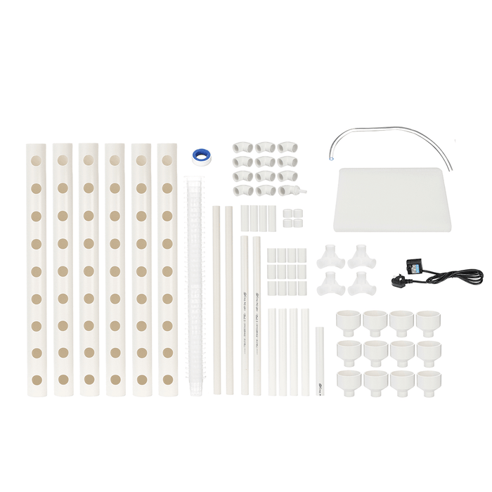 54 Holes 6 Pipes Horizontal Piping Site Grow Kit Flow DWC Deep Water Culture Planting Hydroponic System