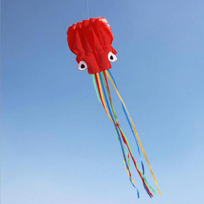 5.5M Soft 3D Octopus Kite Folding Portable Toy Kite for Kids Outdoor Game