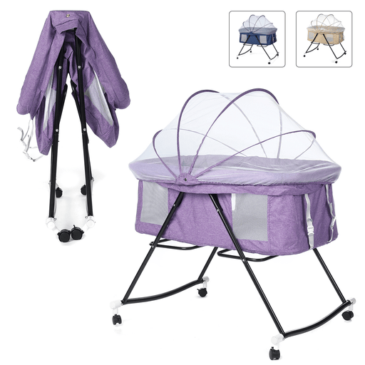 Multifunctional Baby Bed with Mosquito Net Portable Folding Newborn Baby Bedside Bed Cradle Bed Play Game Bed for 0-3 Years