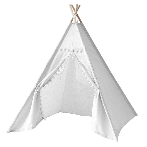 1.35M-1.8M Baby Tents Teepee Durable＆Quality Cotton Canvas Triangle Tent Kids Playhouse Pretend Indoor/Outdoor Play Tent Decoration House Game Gift