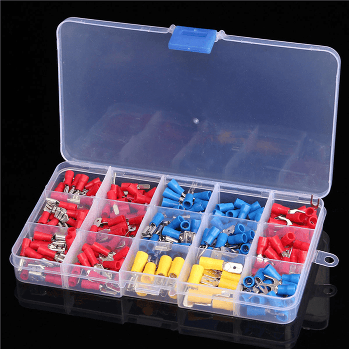 Excellway® EC08 280Pcs Assorted Electrical Fork Ring Spade Crimp Terminal Wire Connector Box Kit