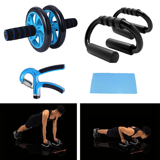 Home Strength Training Fitness Set Abdominal Wheel Roller Push up Stand Fitness Gloves Hand Gripper Jumping Rope