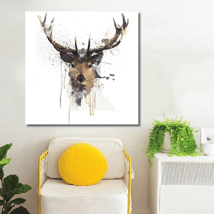 16'' Abstract Stag Deer Canvas Picture Printed Paintings Décor Framed / Unframed